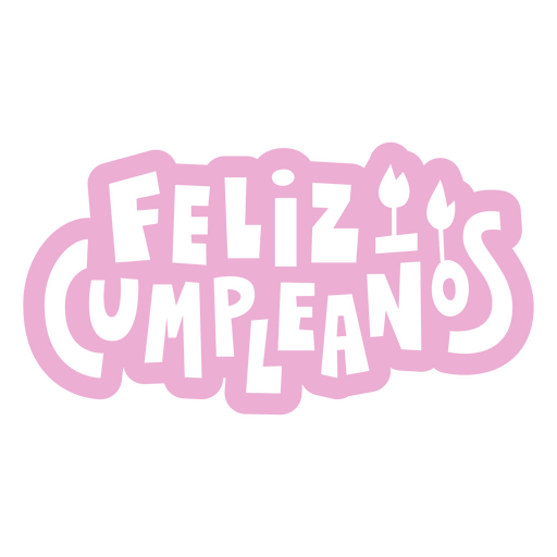 Pink logo with the words feliz compaeros PNG Design