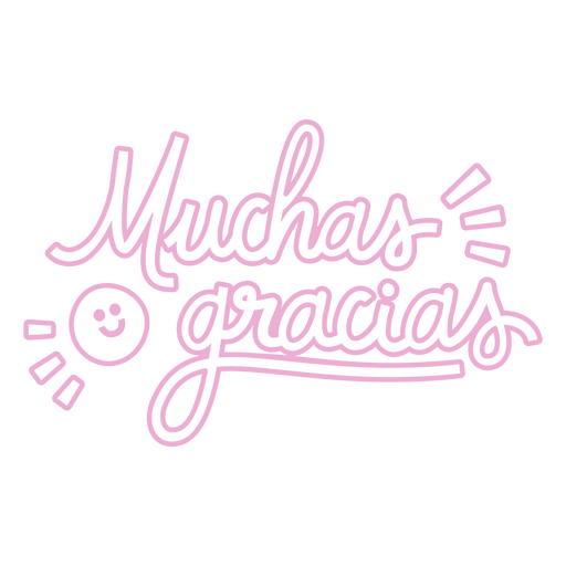 The word mudas gracias in pink PNG Design