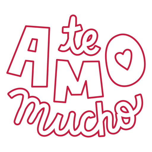 Die Worte te amo mucho PNG-Design