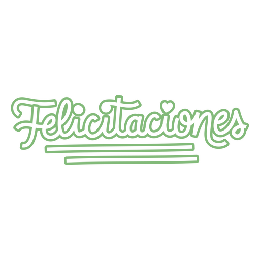 Felicitaciones palavra em verde Desenho PNG