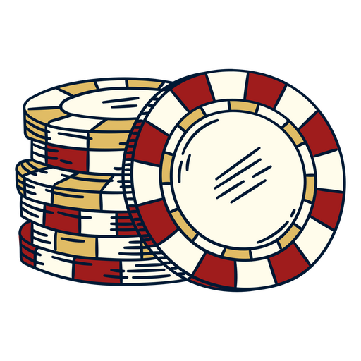 Montón de fichas de póquer Diseño PNG