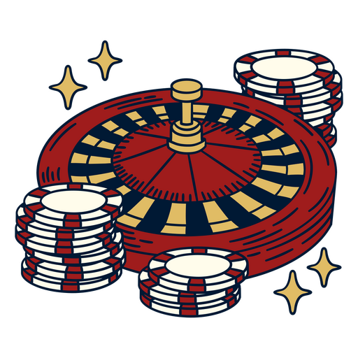Roule wheel and chips PNG Design