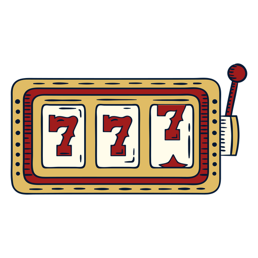 Slot machine with three sevens illustration PNG Design