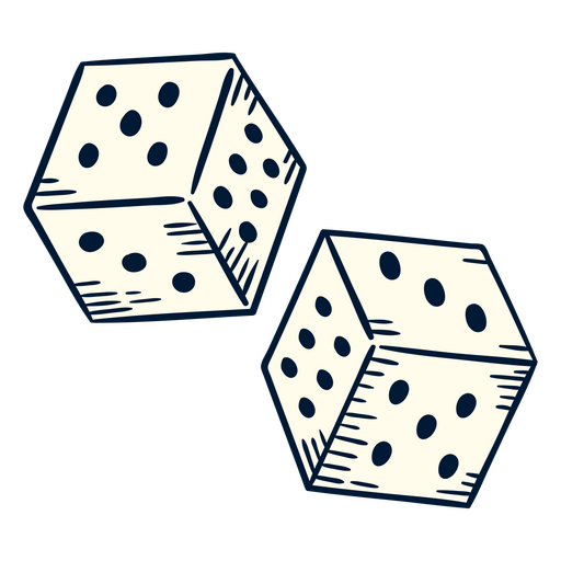 Dos iconos de dados de juego Diseño PNG