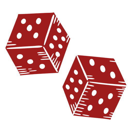 Two dice in red PNG Design