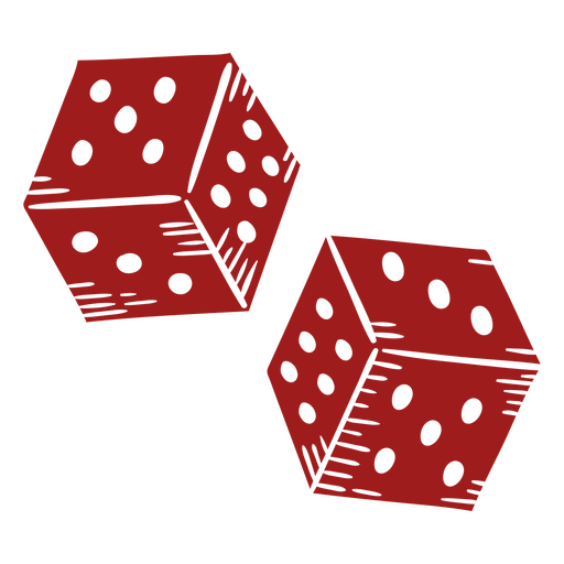 Zwei Würfel in Rot PNG-Design