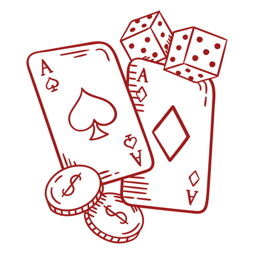 Set of playing cards and dice PNG Design