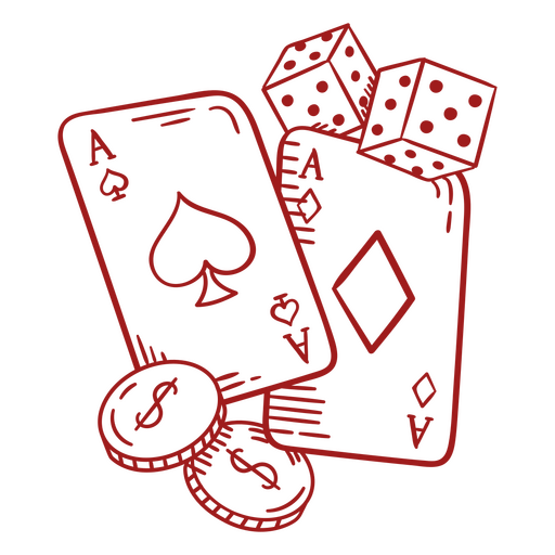 Set Spielkarten und Würfel PNG-Design