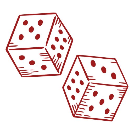 Two red dice PNG Design