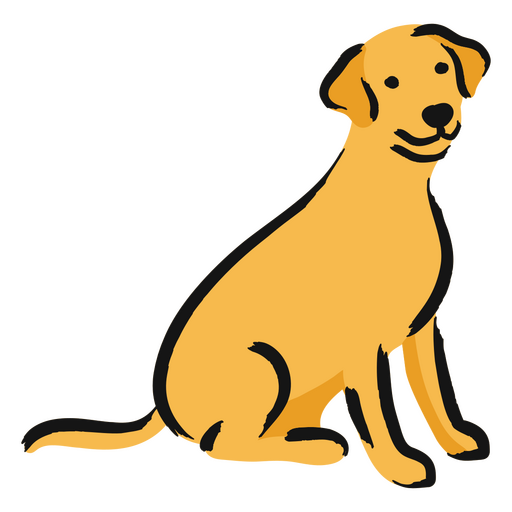 Cachorro labrador amarelo sentado Desenho PNG