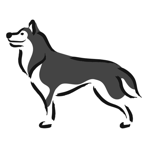 Cachorro husky feliz em pé Desenho PNG