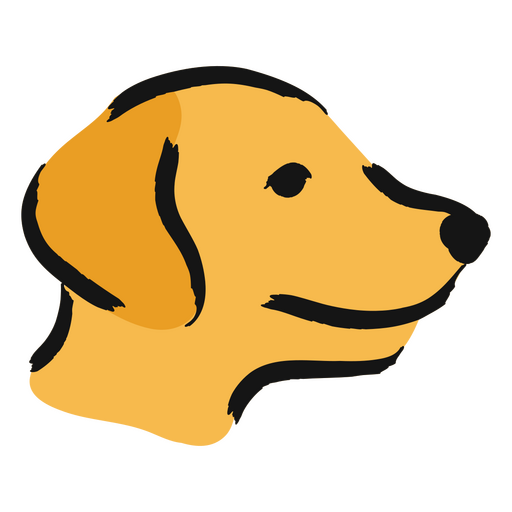 Gelbes Labrador-Hundekopf-Design PNG-Design