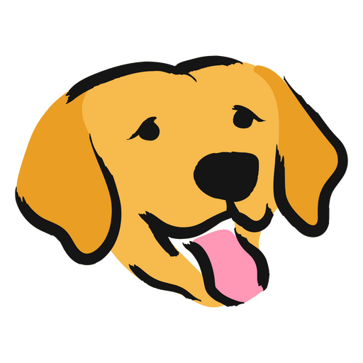Cachorro labrador amarelo com a língua de fora Desenho PNG