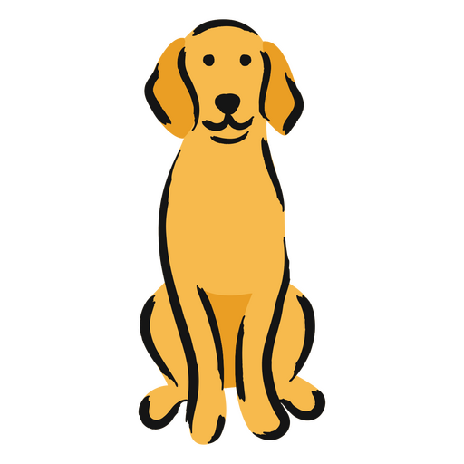 Golden Retriever sitzt und lächelt PNG-Design