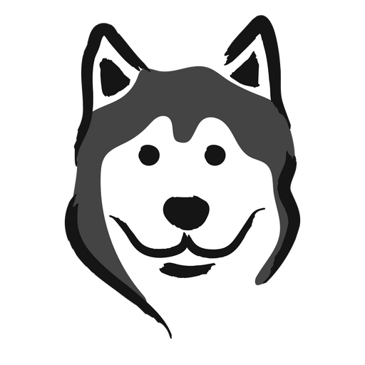 Husky dog head smiling PNG Design