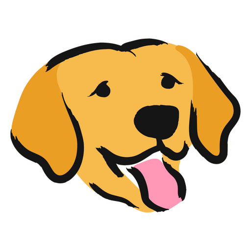 Cachorro labrador amarelo com l?ngua de fora Desenho PNG