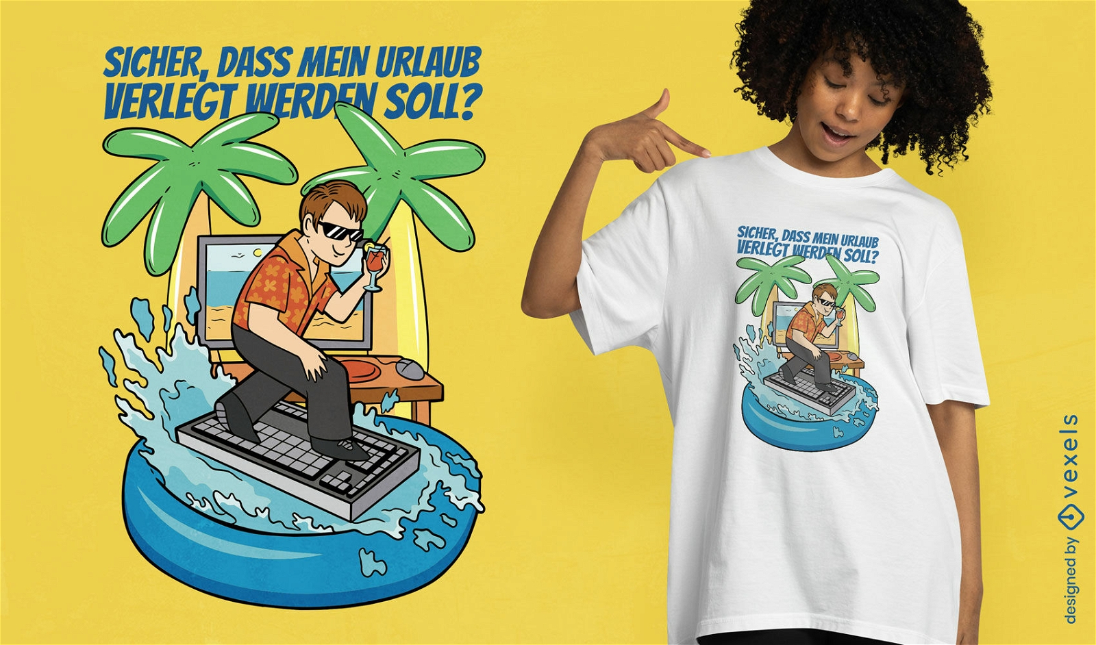 Diseño de camiseta de cotización de vacaciones de oficina