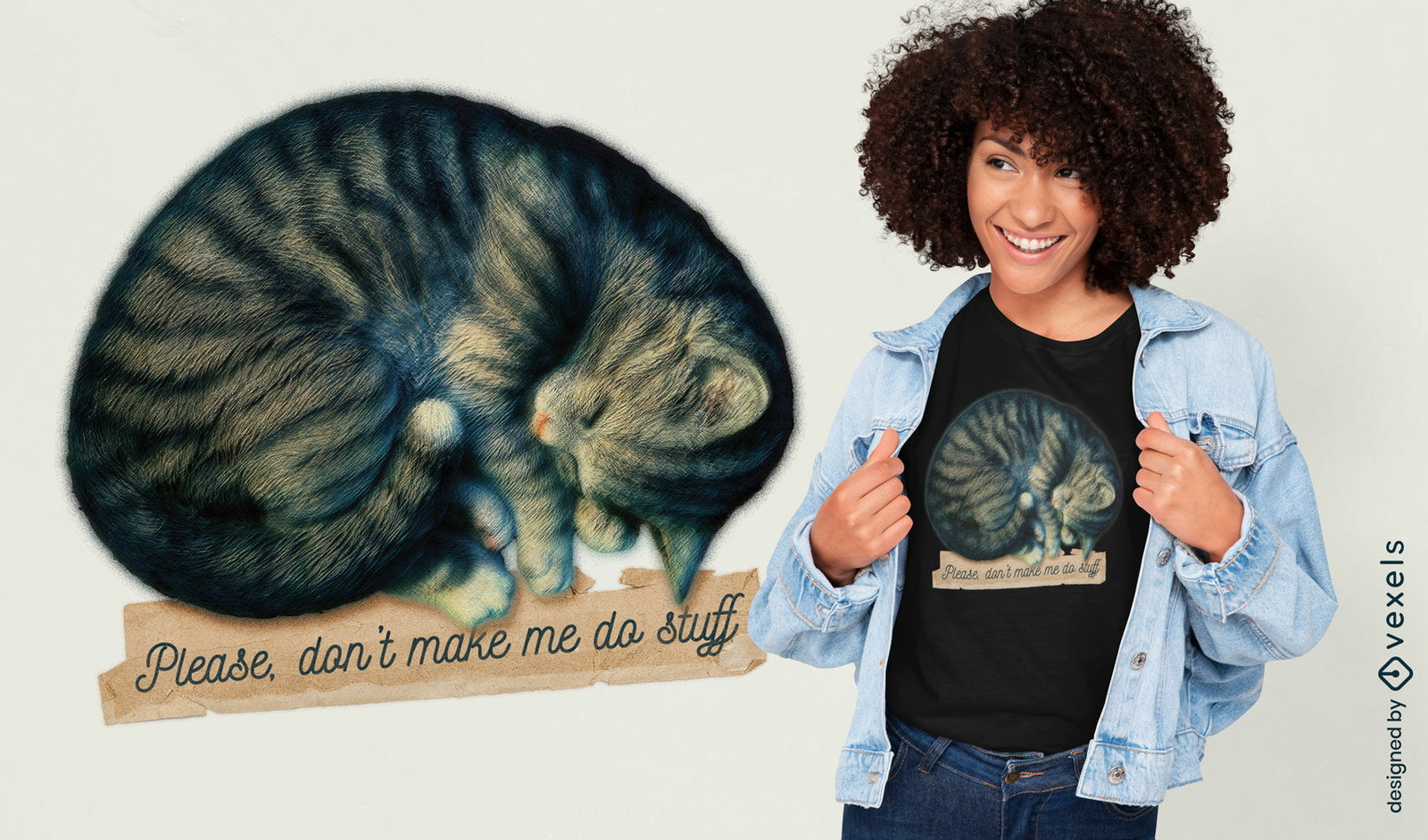 Müdes Katzen-T-Shirt-Design