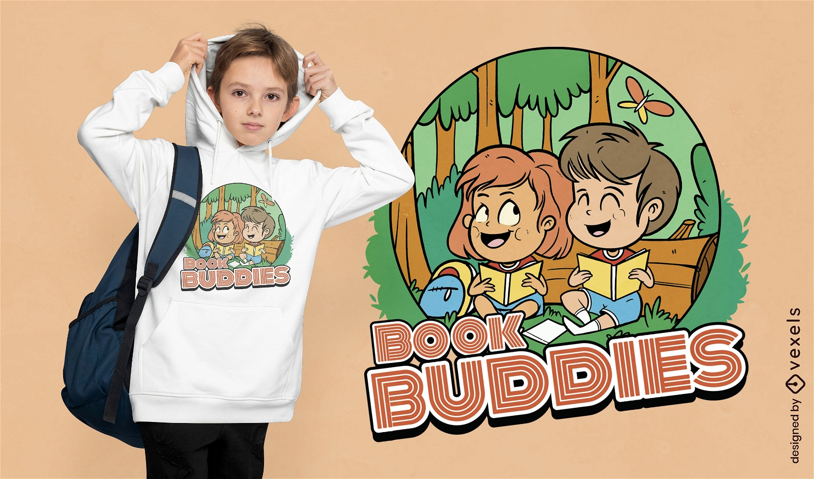 Diseño de camiseta para niños Book Buddies.