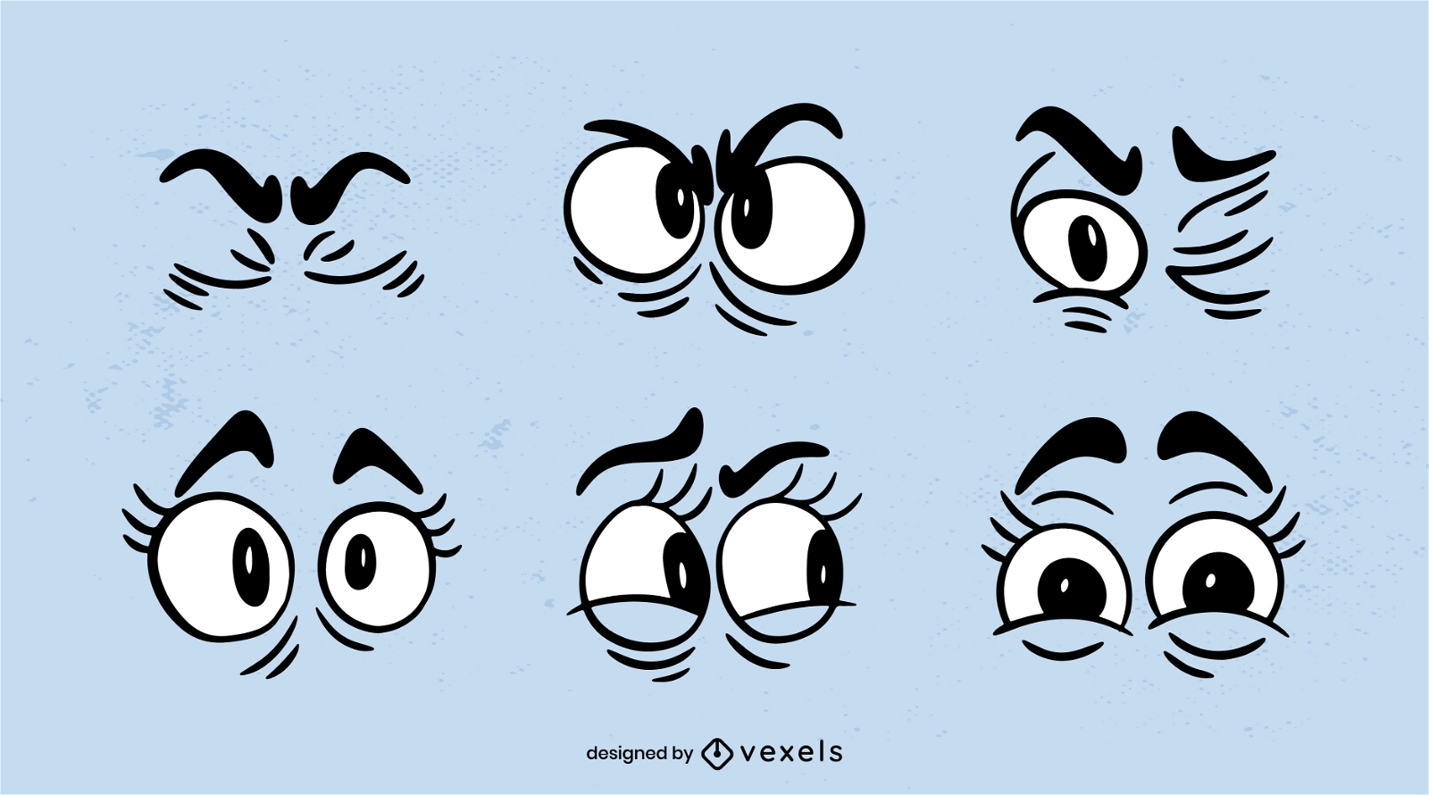 Conjunto de expresiones de ojo de personaje de dibujos animados