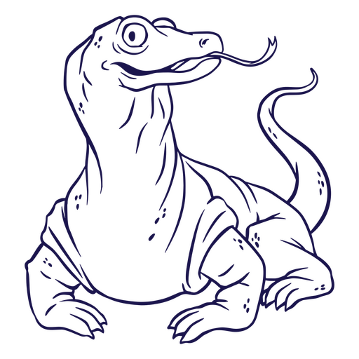 Drawing of a komodo dragon PNG Design