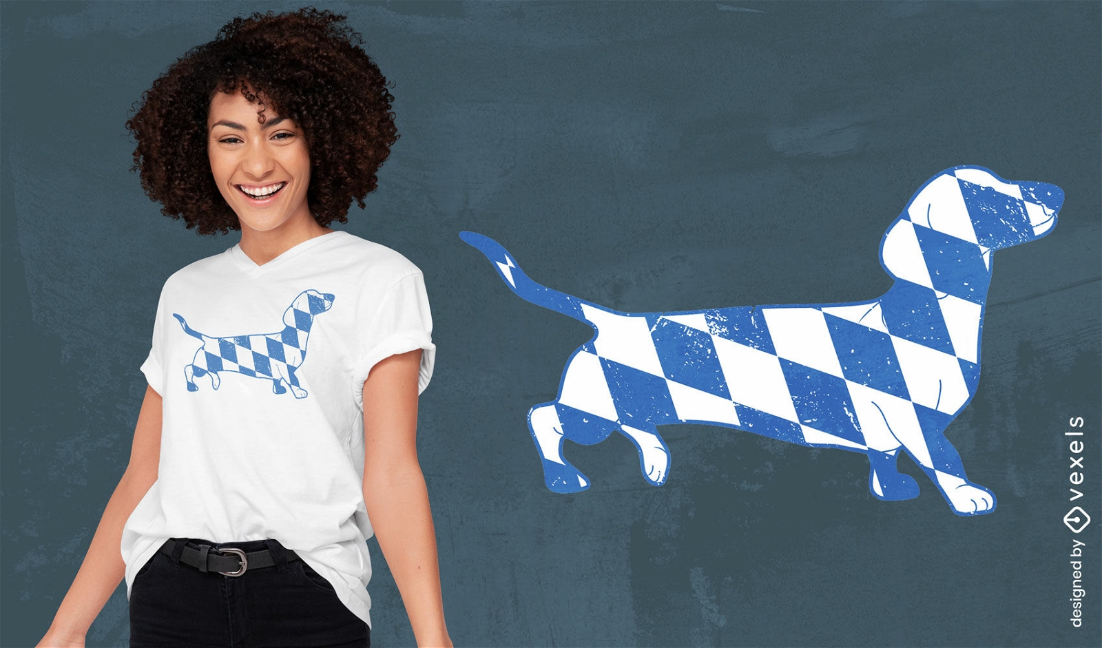 Bavarian flag dachshund dog t-shirt design