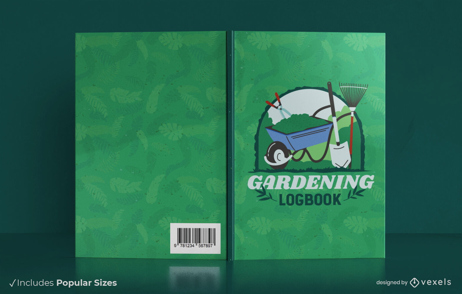 Diseño de portada de libro de registro de trabajos de jardinería.