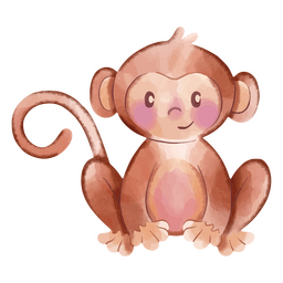 Design PNG E SVG De Macaco Aquarela Sentado Para Camisetas