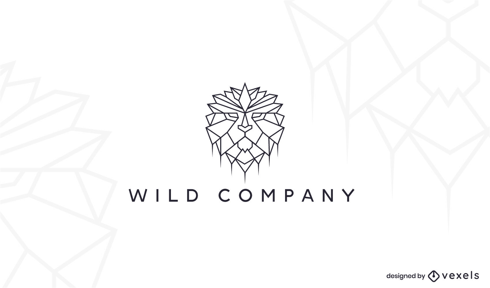 Design de logotipo de empresa animal poligonal de leão