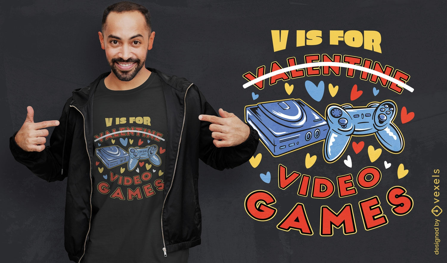 Anti Valentine video games t-shirt design