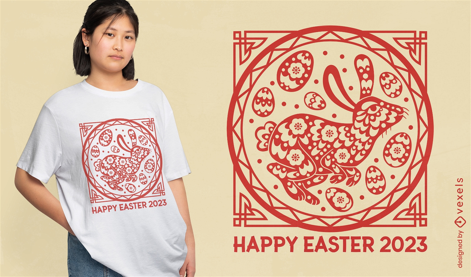 Design de camiseta de páscoa chinesa