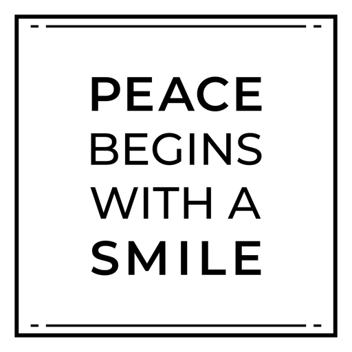Design de citação inspiradora sobre paz e positividade Desenho PNG