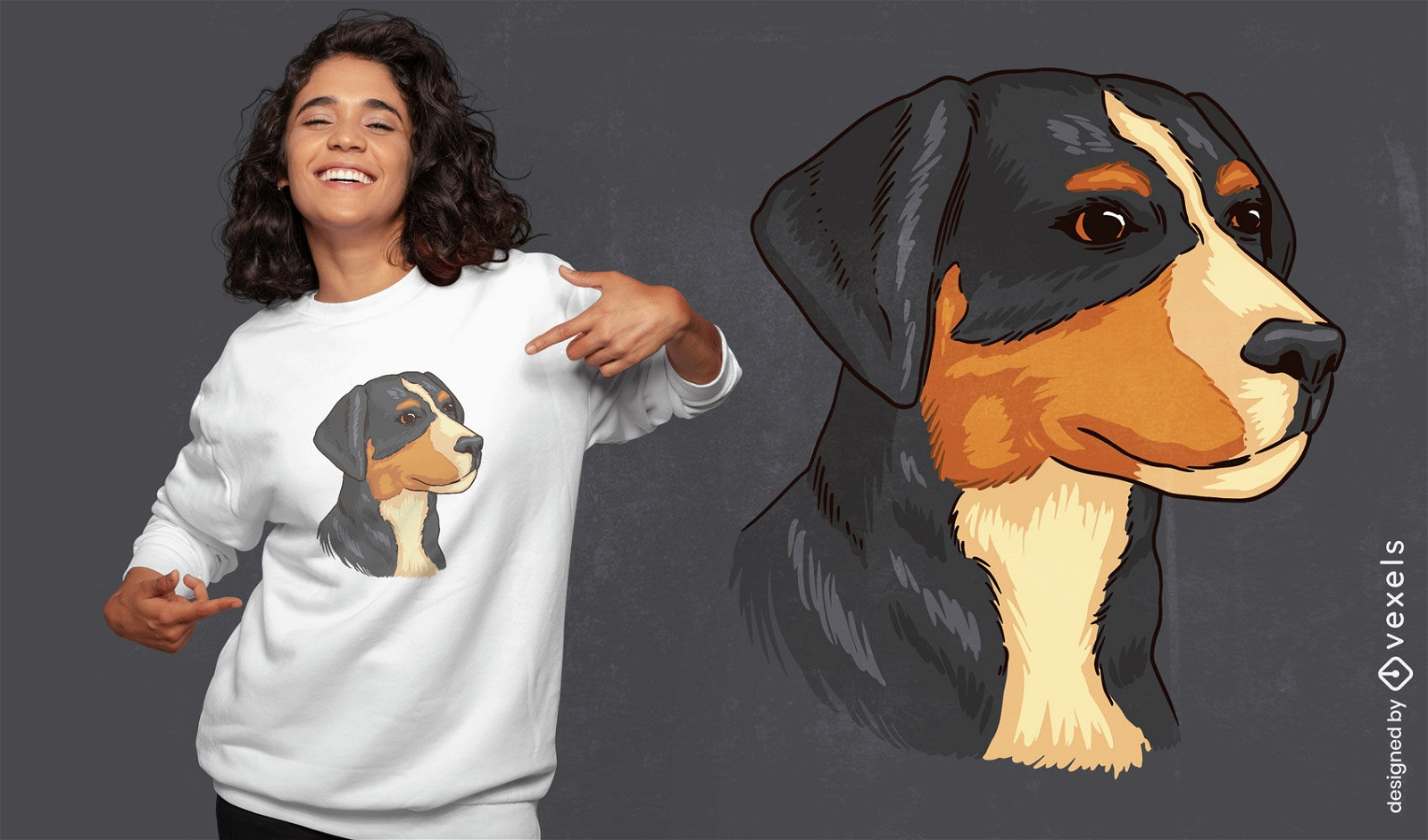Appenzeller Sennenhund Hunde T-Shirt Design