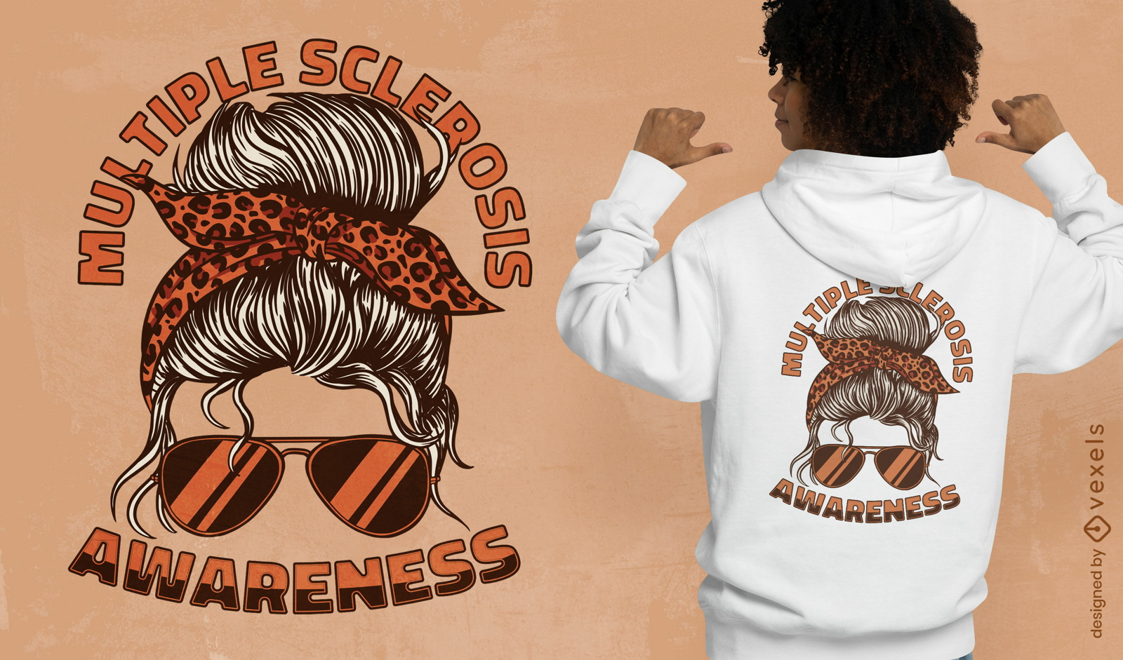 Diseño de camiseta de conciencia de esclerosis múltiple.