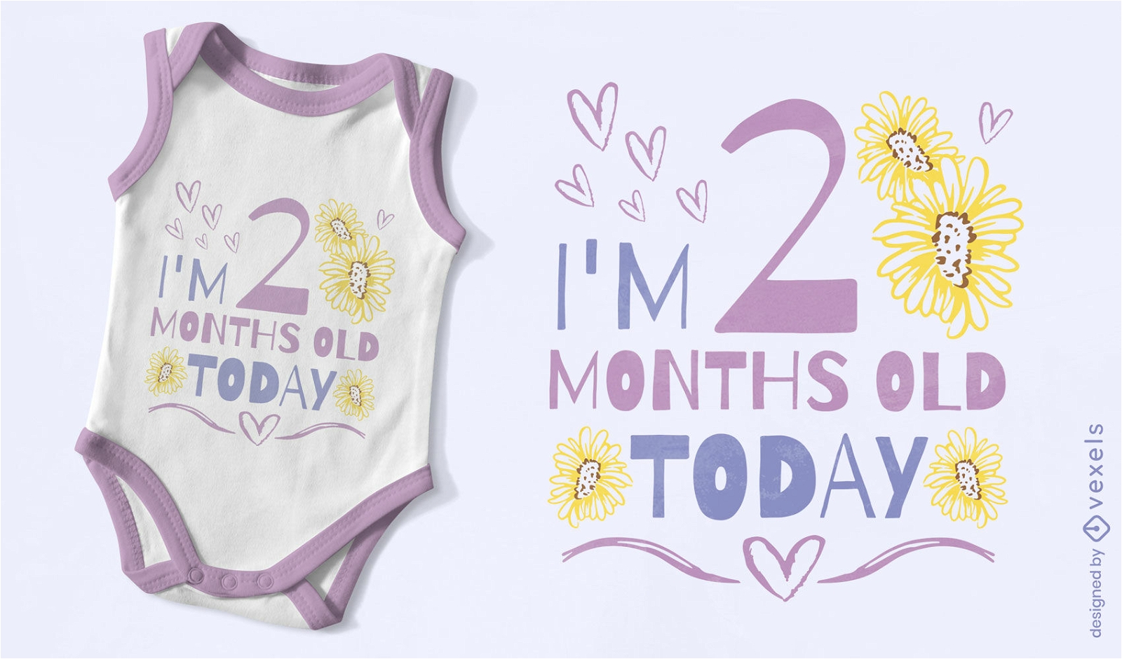 Design de camiseta floral de comemoração de meses de bebê