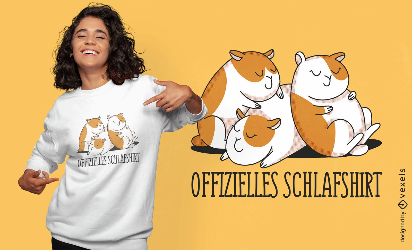 Design de camiseta para dormir de hamsters