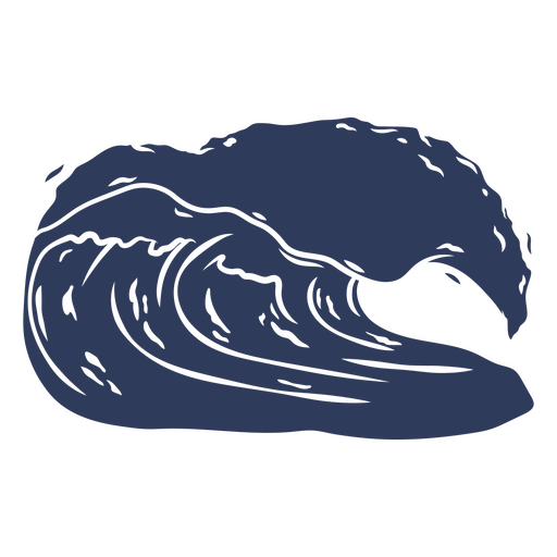 Diseño gráfico de silueta estilizada de olas oceánicas Diseño PNG