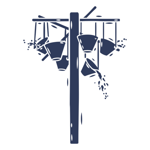 Diseño de cubo rústico con un divertido salpicadero de agua. Diseño PNG