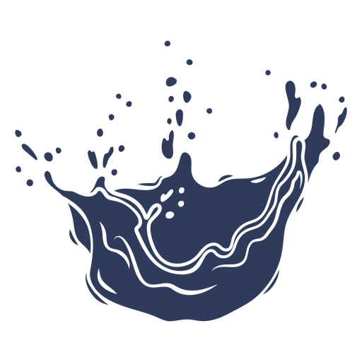 Elegante diseño de ilustración de salpicaduras de agua azul marino Diseño PNG