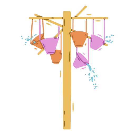 Design lúdico de balde de água com cores vibrantes Desenho PNG