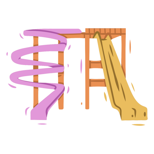 Ilustração vibrante de escorregador e estrutura de escalada para playground Desenho PNG