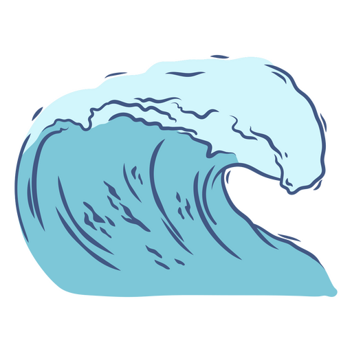 Ilustração estilizada de onda do oceano Desenho PNG