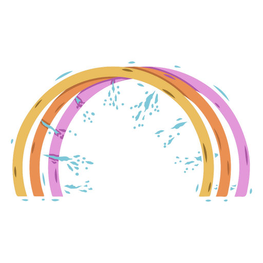 Lebendige Regenbogengrafik mit verspielten Spritzern PNG-Design