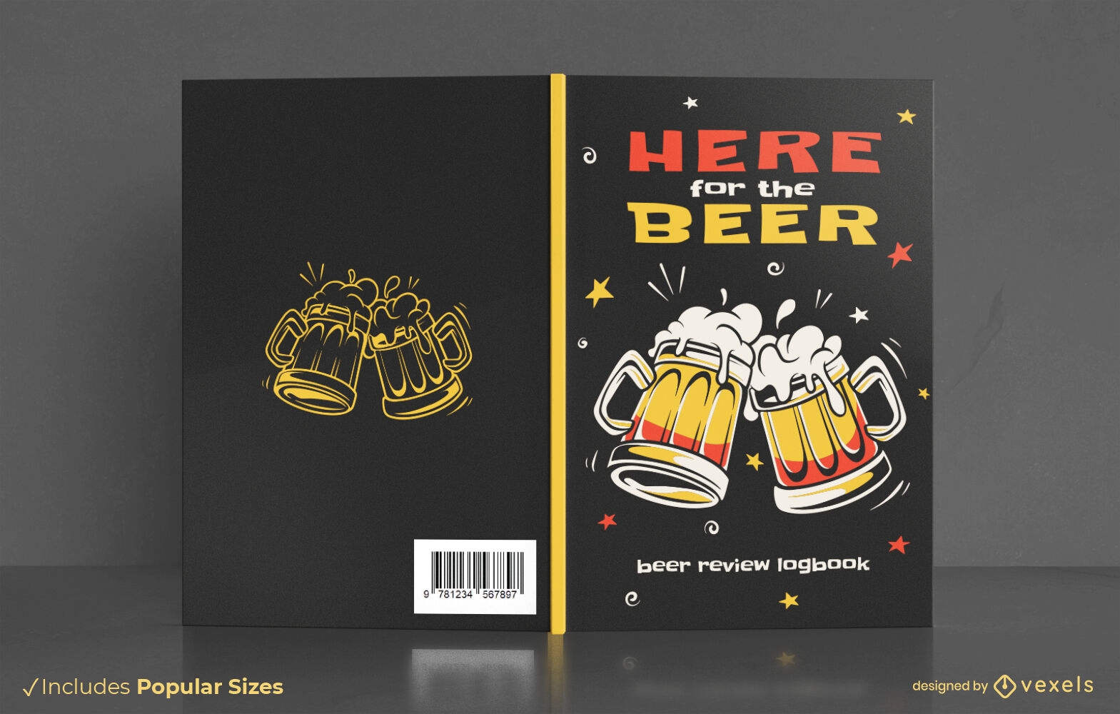 Diseño de portada de libro de bebidas alcohólicas de cerveza.