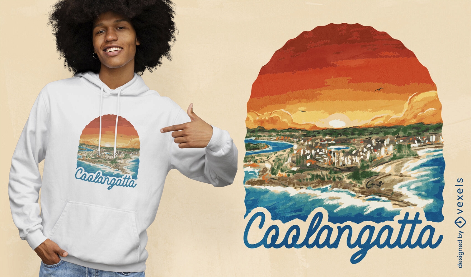 Diseño de camiseta de playa Coolangatta