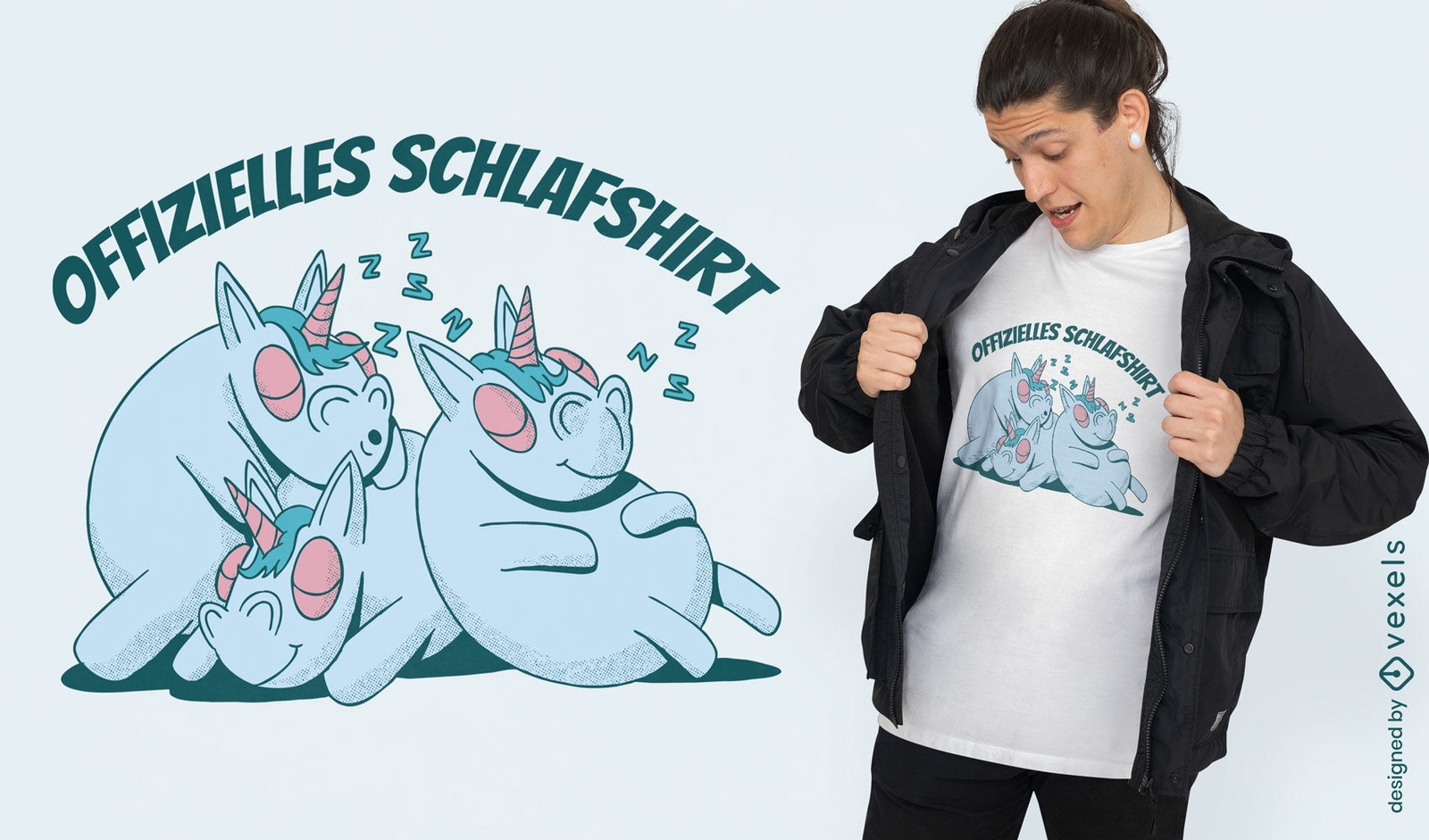 Einhörner schlafen T-Shirt-Design