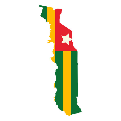 Lebendiges Kartendesign von Kamerun mit Nationalfarben PNG-Design
