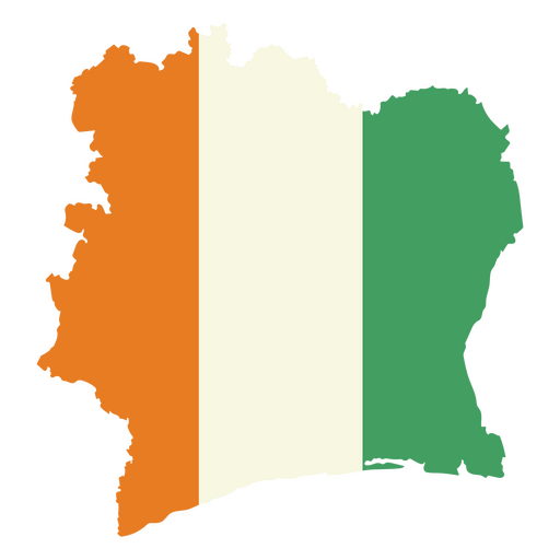 Mapa estilizado da Costa do Marfim com cores nacionais Desenho PNG