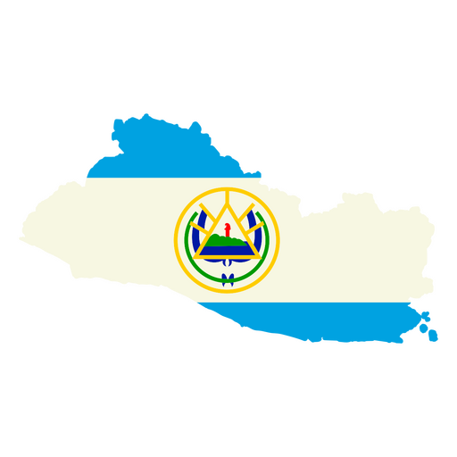 Diseño de mapa estilizado de El Salvador con emblema. Diseño PNG