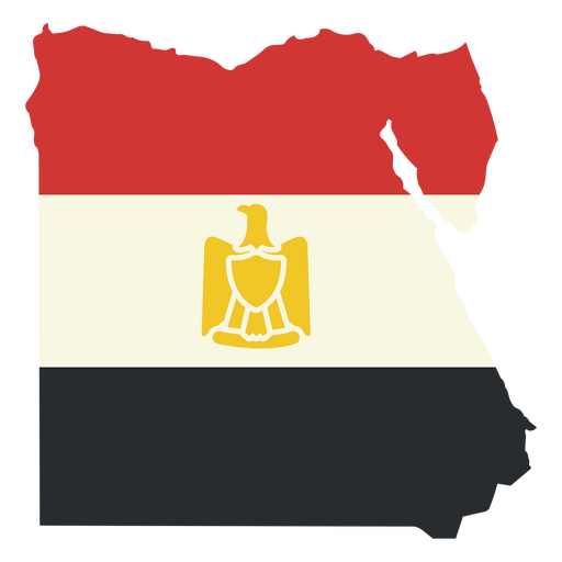 Karte von Ägypten mit der ägyptischen Flagge PNG-Design